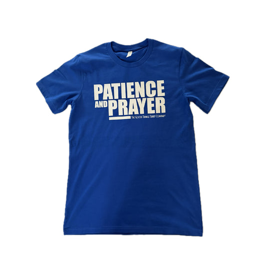 Patience and Prayer Tee - Royal Blue