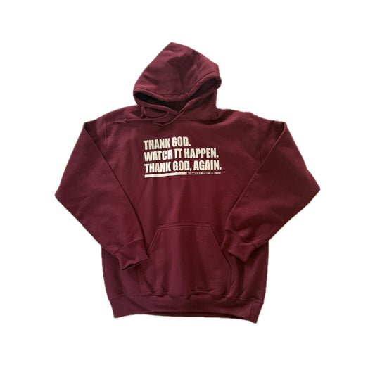 Thank God, Again Hoodie - Maroon